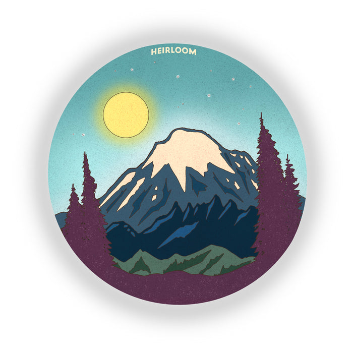 Mount Rainier Full Moon Sticker