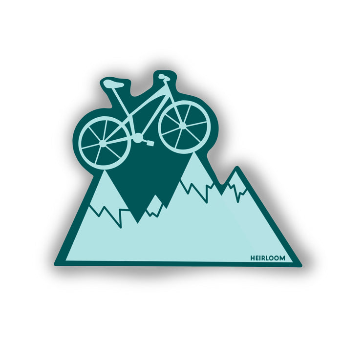 Mountain Biker Sticker - Blue