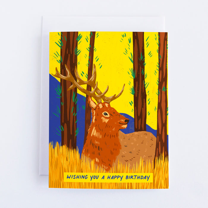 Mountain Elk Birthday Greeting Card