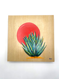 “Blue Agave, Loreto, Mexico” Acrylic Painting - Wood Panel Ready to Hang