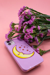 Purple Moon & Stars - Snap case for iPhone®
