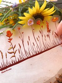 Row of Wildflowers Transparent Vinyl Sticker