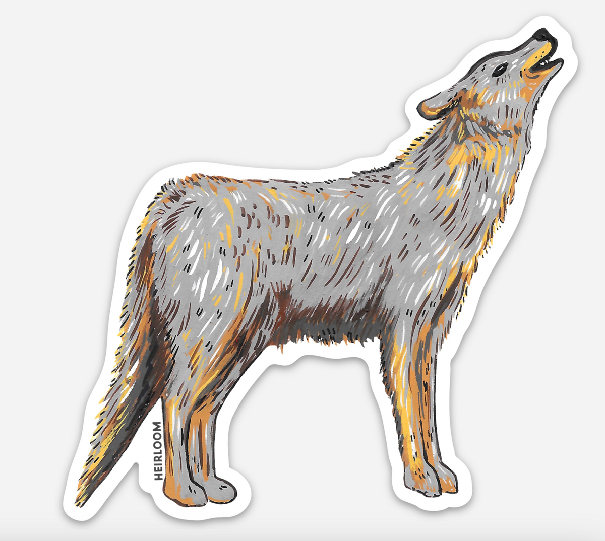 Gray Wolf Sticker - Animal Vinyl Decal