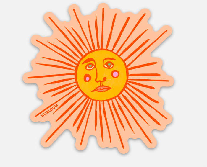 Orange Sun Sticker - Vinyl Decal