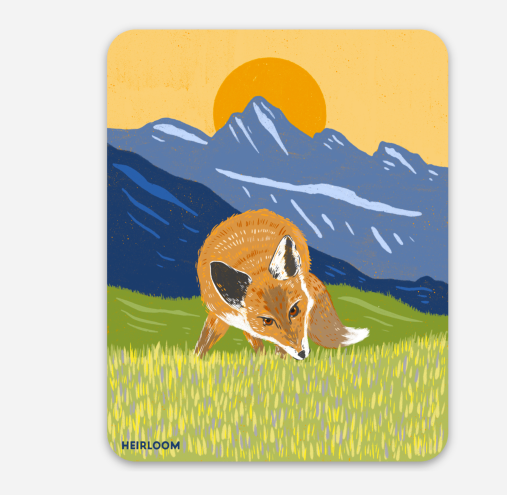 Mountain Fox Sticker - Animal Vinyl Decal