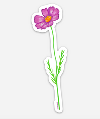 Cosmos Flower Sticker - Floral Vinyl Decal