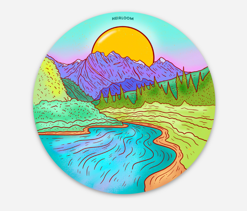 Sleeping Lady Sunset Sticker - Mountain Vinyl Decal