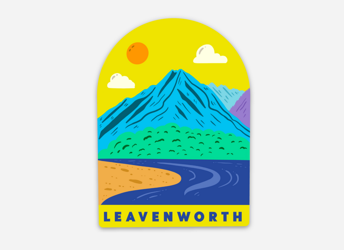 Leavenworth Wedge Mountain Sticker -Mountain Vinyl Decal