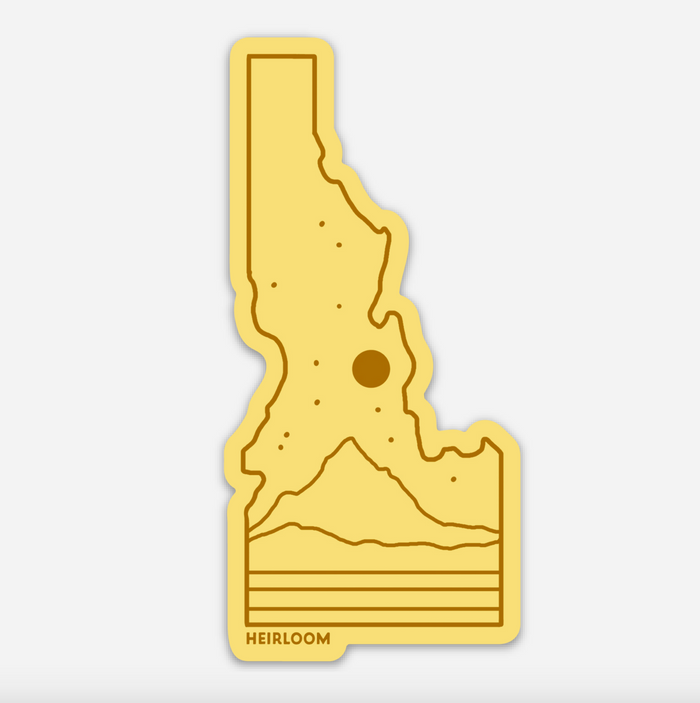 Idaho Mountain and Stars Sticker - State Vinyl Decal