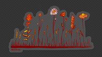 Row of Wildflowers Transparent Vinyl Sticker