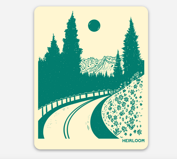 Winding Mountain Road Vinyl Sticker