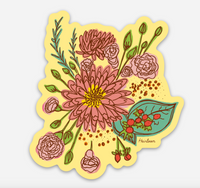 Summer Flower Bouquet Vinyl Sticker