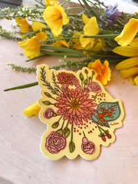 Summer Flower Bouquet Vinyl Sticker