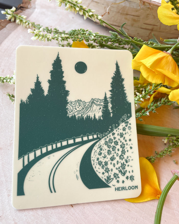 Winding Mountain Road Vinyl Sticker