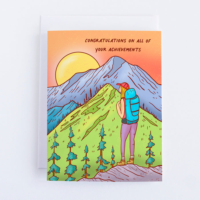 Woman Hiking Congratulations Greeting Card