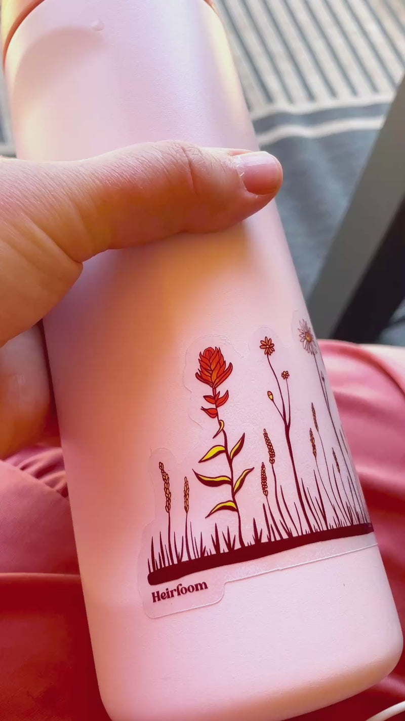 Row of Wildflowers Transparent Vinyl Sticker