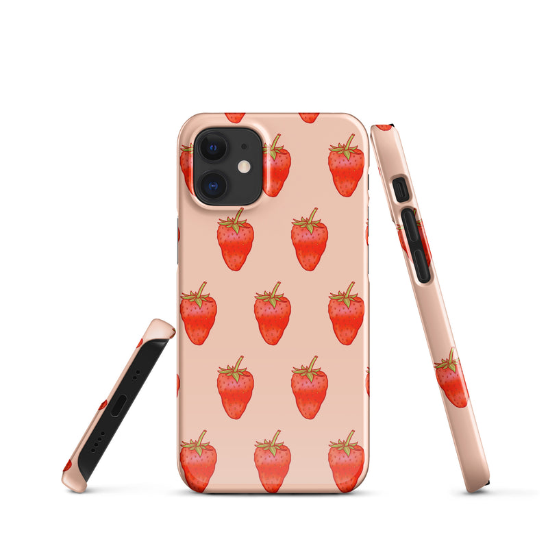 Pink Strawberry Pattern - Snap case for iPhone®