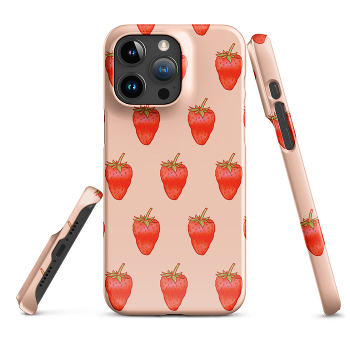 Pink Strawberry Pattern - Snap case for iPhone®