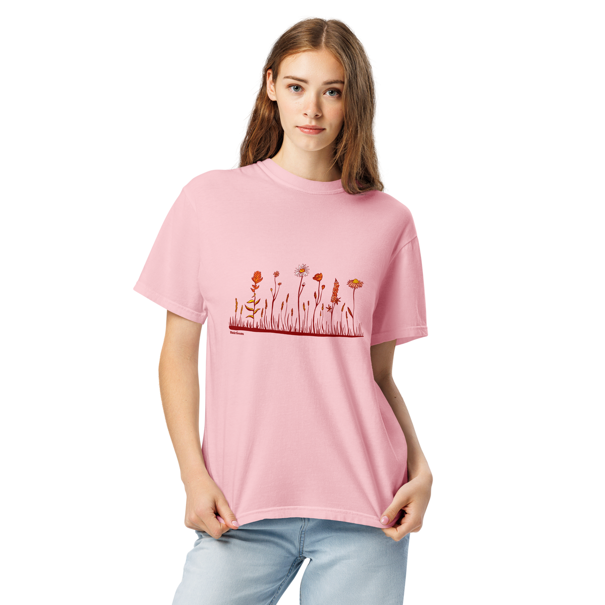 Row of Wildflowers - Unisex Garment-Dyed Heavyweight T-shirt