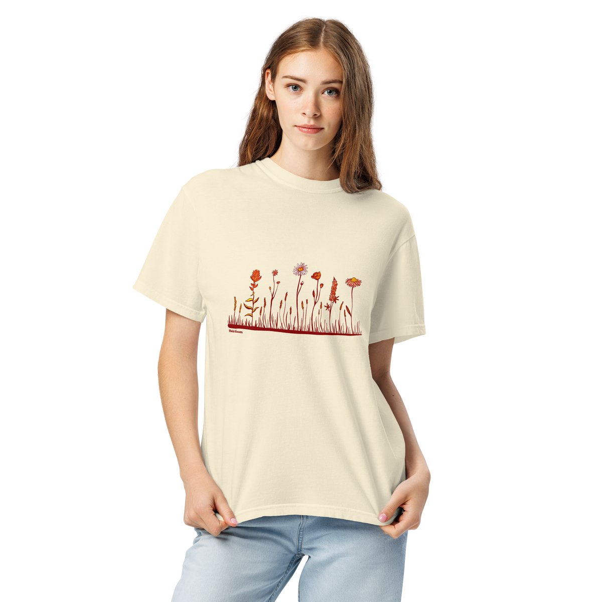 Row of Wildflowers - Unisex Garment-Dyed Heavyweight T-shirt