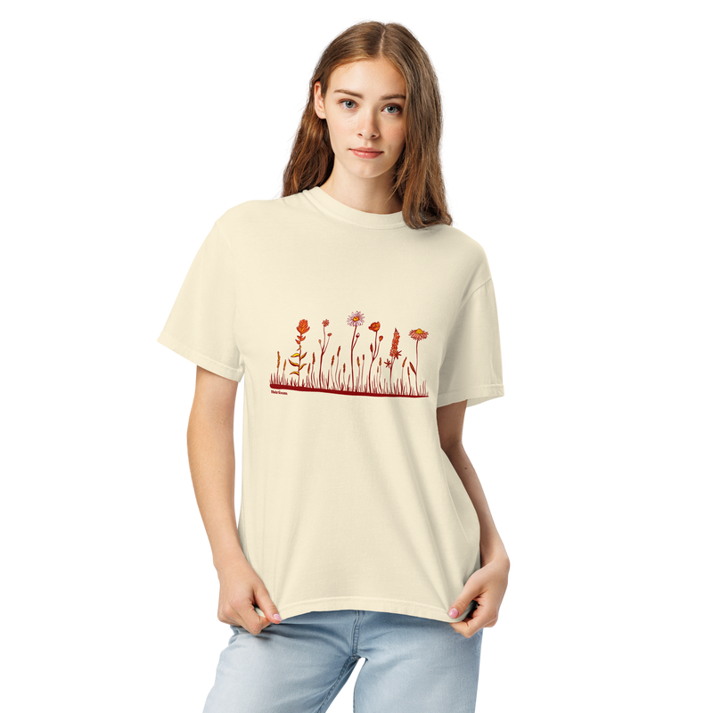 Row of Wildflowers - Unisex Garment-Dyed Heavyweight T-shirt