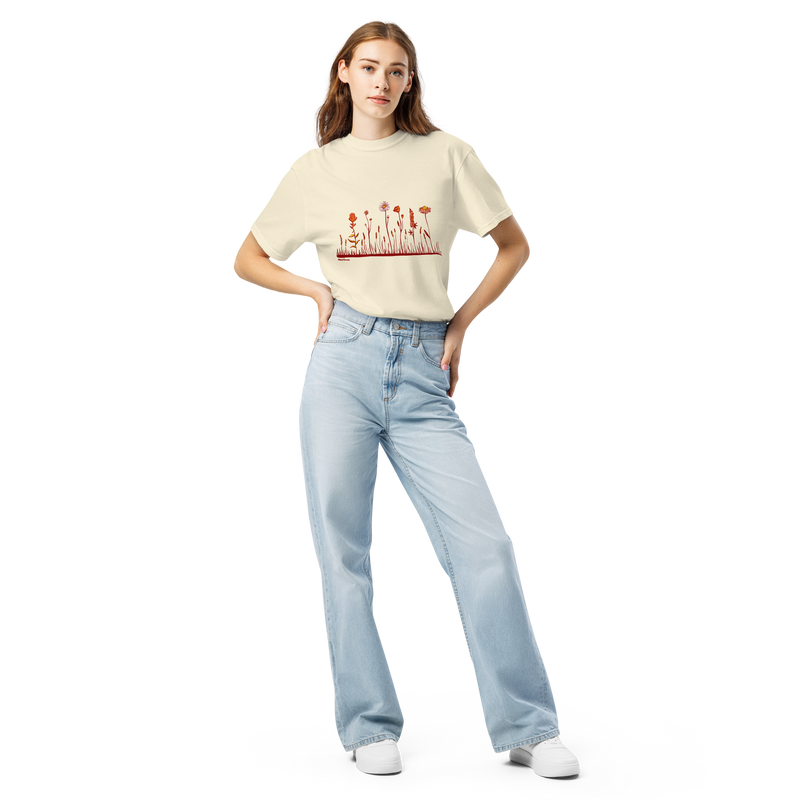 Row of Wildflowers - Unisex Garment-Dyed Heavyweight T-shirt