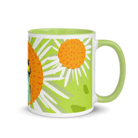 Bumblee Bee & Daisies - Green Ceramic Mug