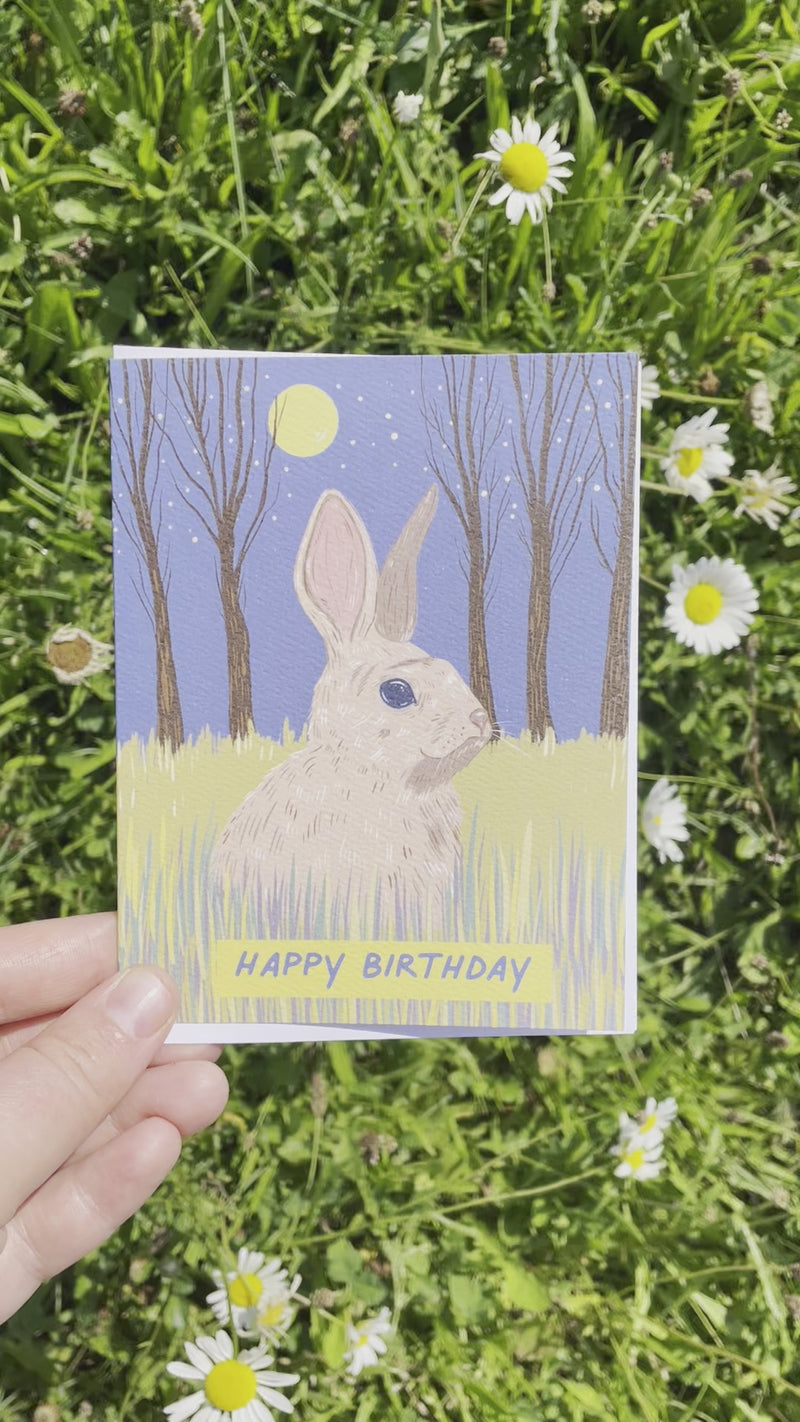Field Rabbit Birthday Greeting Card