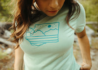 Washington Mountains & Stars T-shirt - Women's (Dusty Blue)
