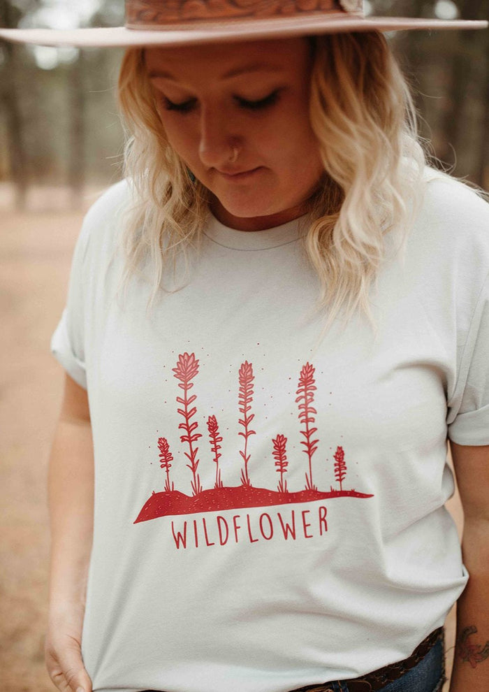 Red Paintbrush Wildflower Adult T-shirt