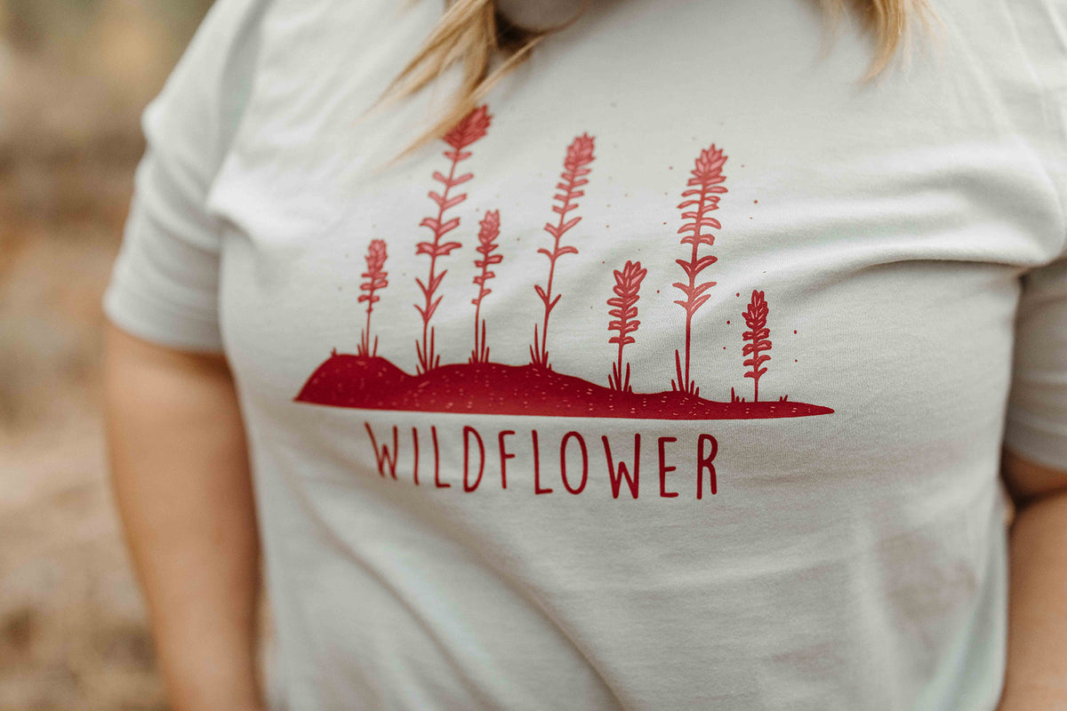 Red Paintbrush Wildflower Adult T-shirt