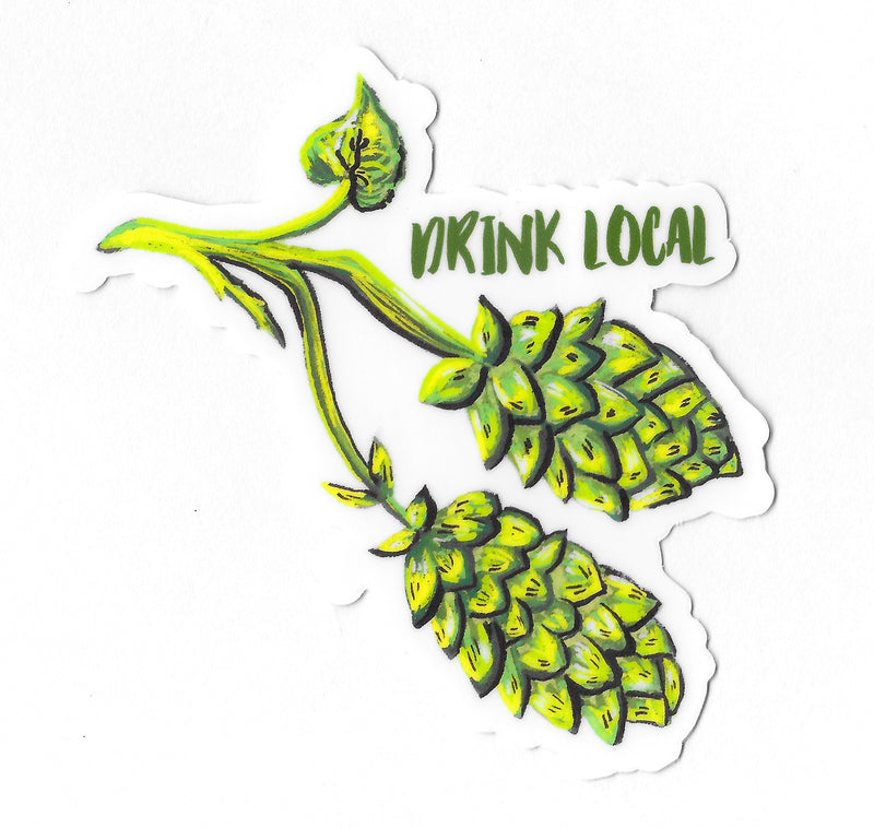 Drink Local Hops Sticker