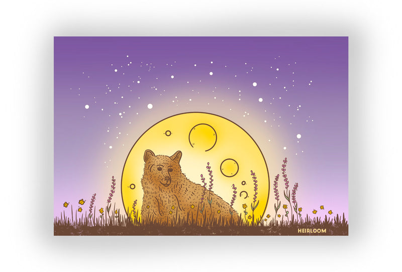 Full Moon Bear Sticker