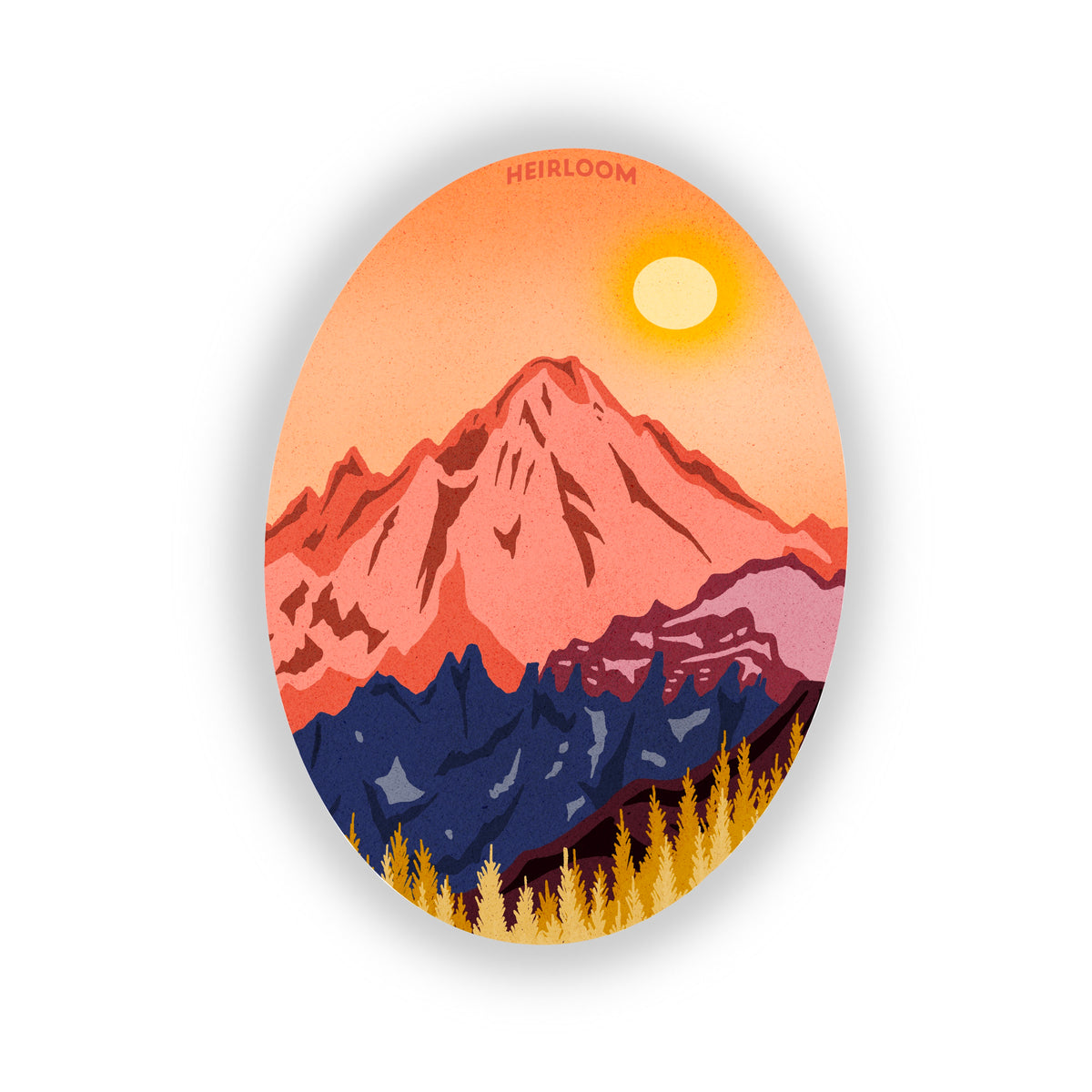 Golden Glow Mountain Sticker