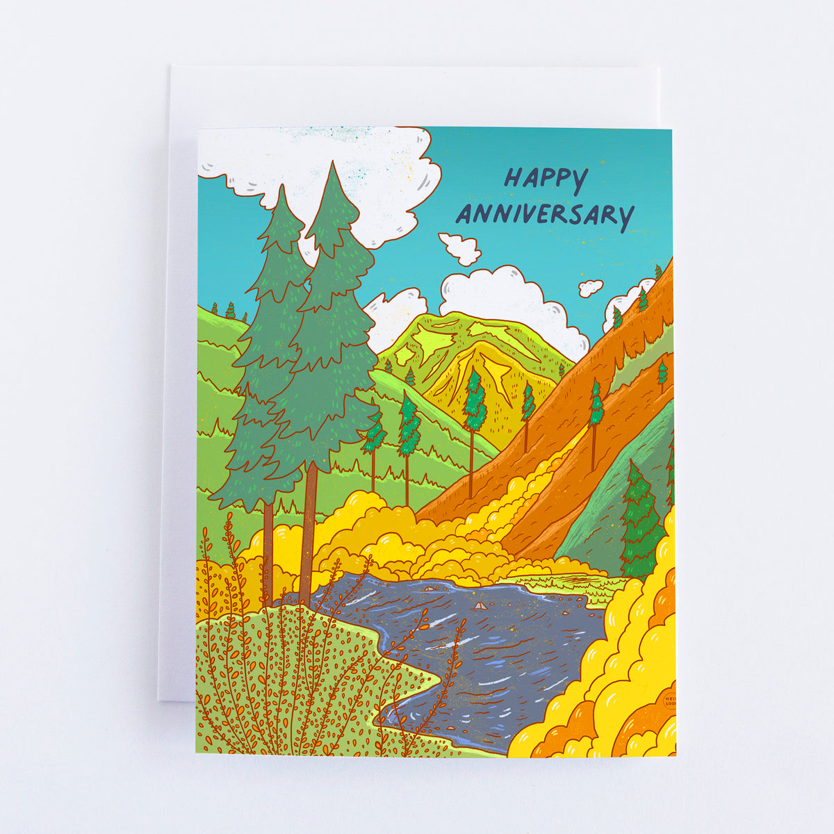 Golden Tumwater Canyon Happy Anniversary Greeting Card