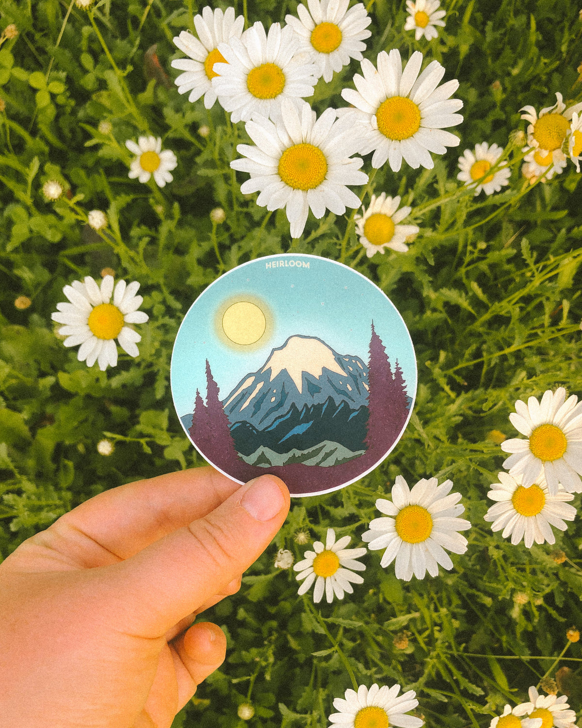 Mount Rainier Full Moon Sticker