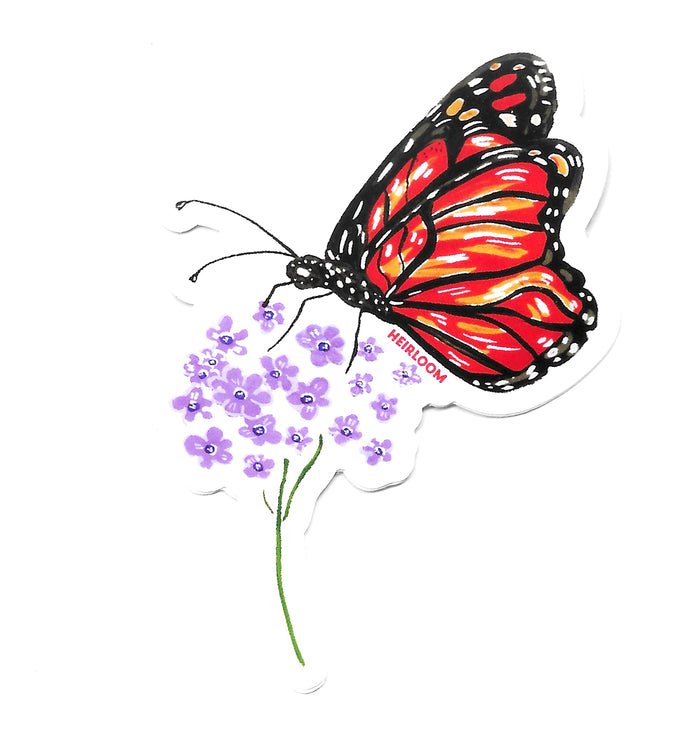 Monarch Butterfly and Milkweed Sticker