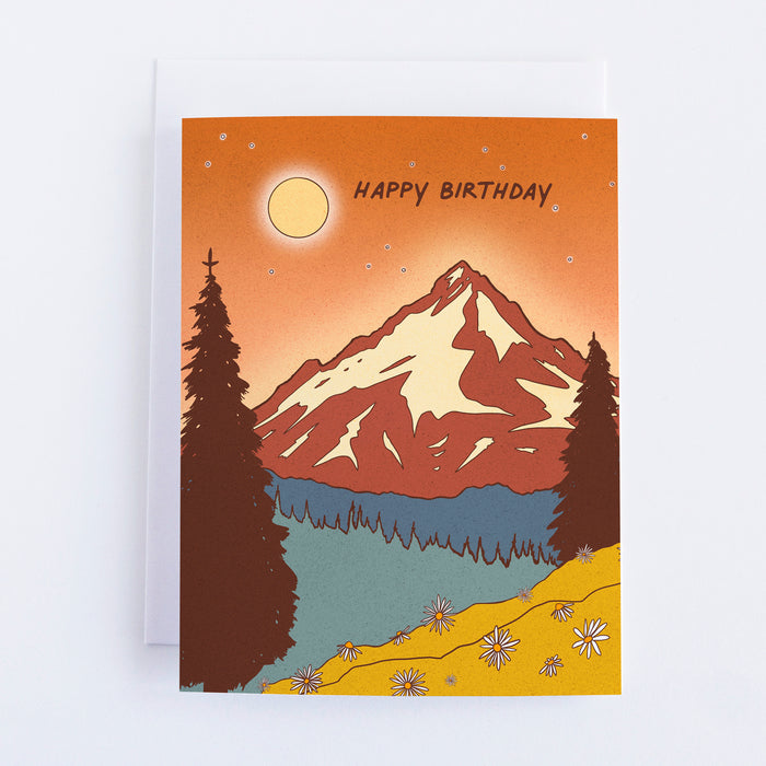 Mount Hood Golden Hour Birthday Greeting Card
