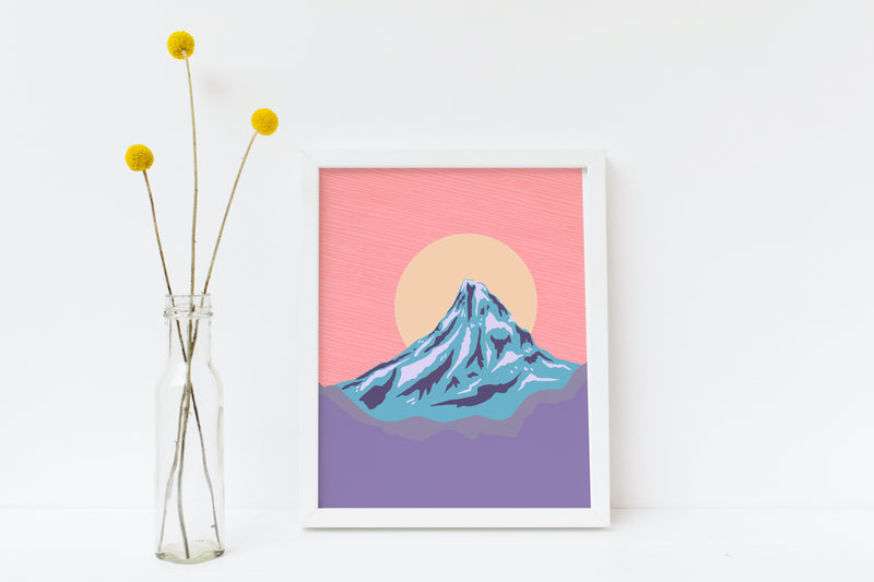 Pink Mount Hood Art Print
