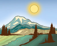 Blue Skies at Mount Rainier Art Print