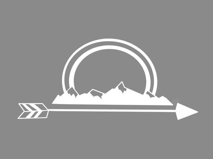 Mountain Arrow White Car Decal