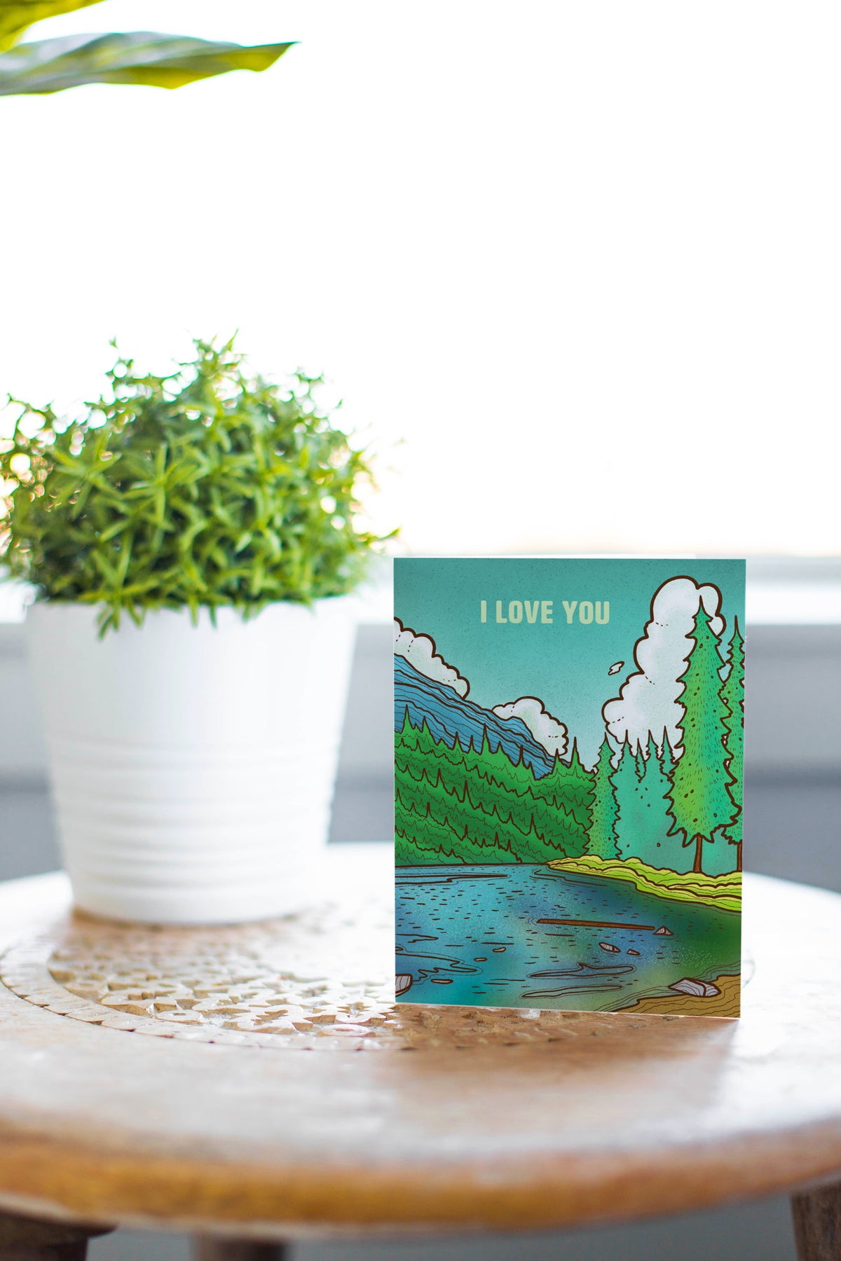 Mountain Lake - I Love You Greeting Card