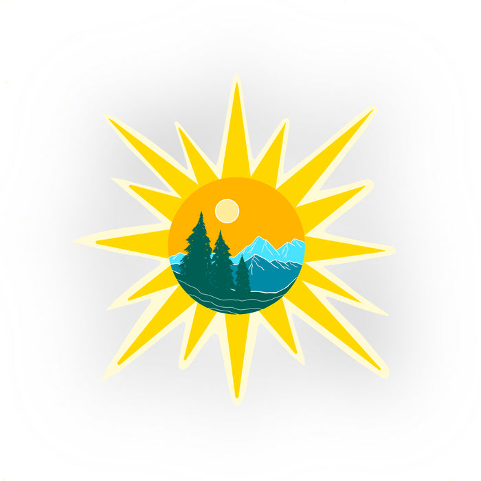 Mountain Sun Sticker