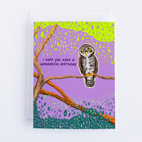 Owl in Tree Wonderful Birthday Greeting Card