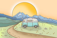 Camper Van Sunset Art Print