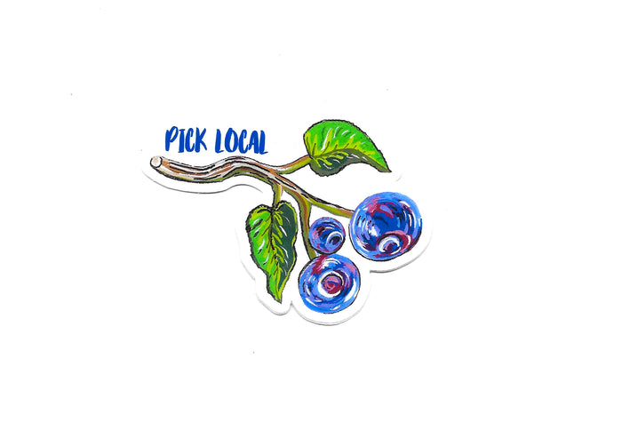 Pick Local Huckleberries Sticker