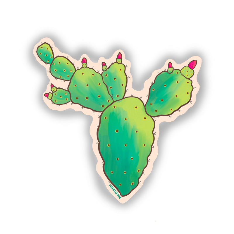 Three green sober cactus plant decals - TenStickers