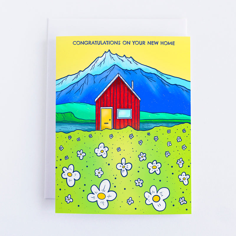 Red Cabin Congratulations New Home Greeting Card