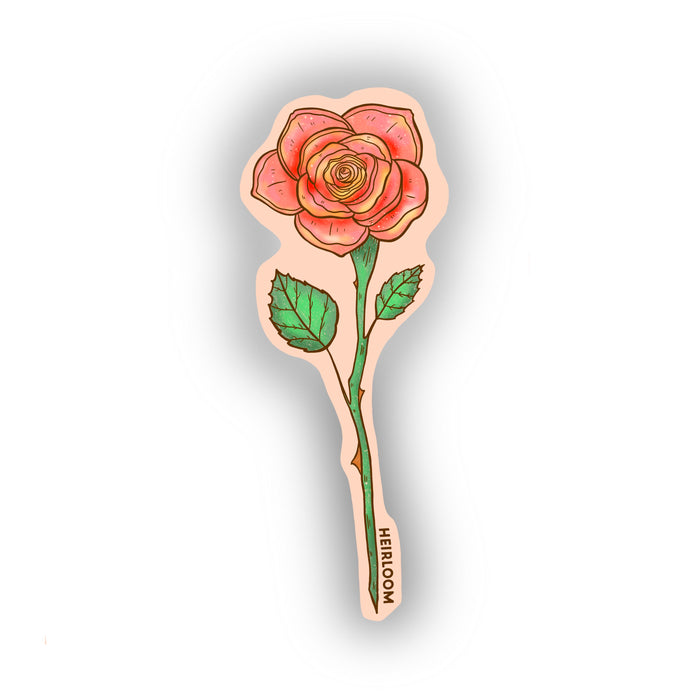 Pink Rose Vinyl Sticker