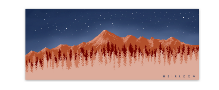 Rust Mountain Range Sticker